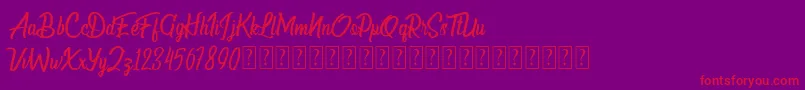 Deliverance FREE FOR PERSONAL USE Font – Red Fonts on Purple Background