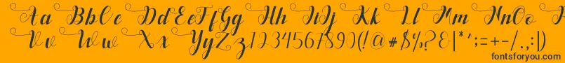 Deliya Font – Black Fonts on Orange Background