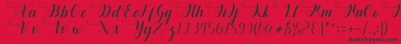 Deliya Font – Black Fonts on Red Background