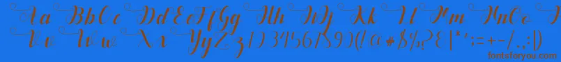 Deliya Font – Brown Fonts on Blue Background