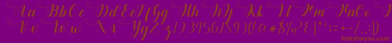 Deliya-Schriftart – Braune Schriften auf violettem Hintergrund