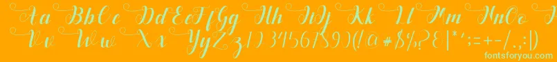 Deliya Font – Green Fonts on Orange Background