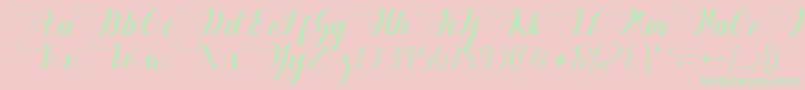 Deliya Font – Green Fonts on Pink Background