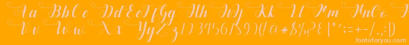 Deliya Font – Pink Fonts on Orange Background