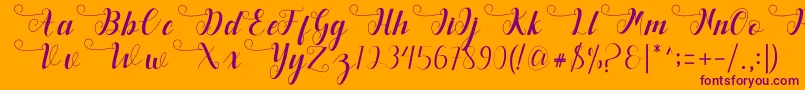 Deliya Font – Purple Fonts on Orange Background