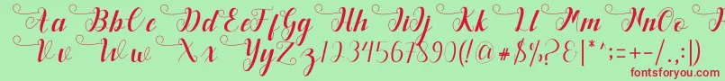 Deliya Font – Red Fonts on Green Background