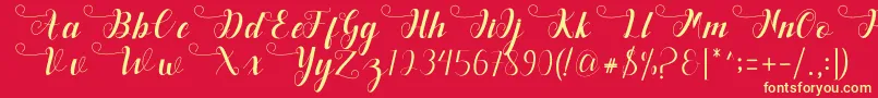 Deliya Font – Yellow Fonts on Red Background