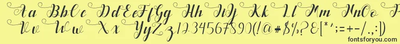 Deliya Font – Black Fonts on Yellow Background