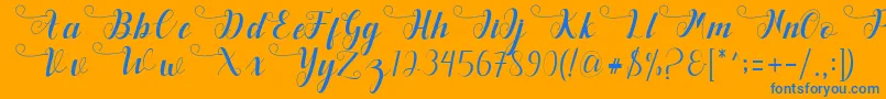 Deliya Font – Blue Fonts on Orange Background