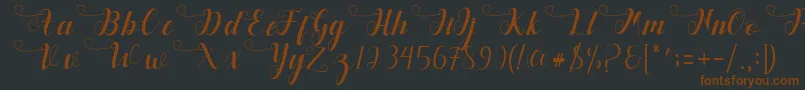 Deliya-fontti – ruskeat fontit mustalla taustalla