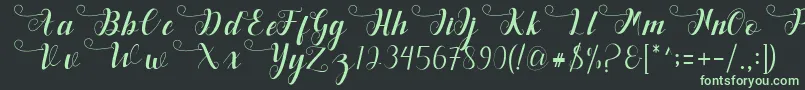 Deliya Font – Green Fonts on Black Background