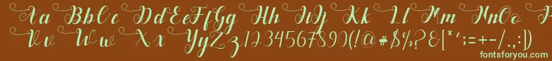 Deliya Font – Green Fonts on Brown Background