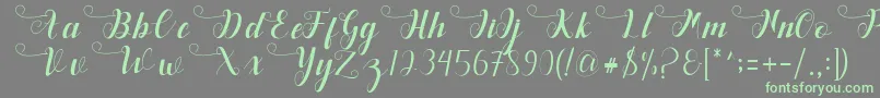 Deliya Font – Green Fonts on Gray Background