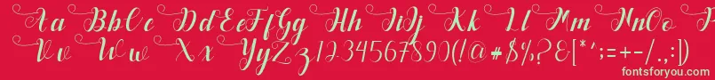 Deliya Font – Green Fonts on Red Background