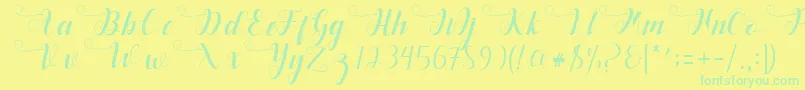 Deliya Font – Green Fonts on Yellow Background