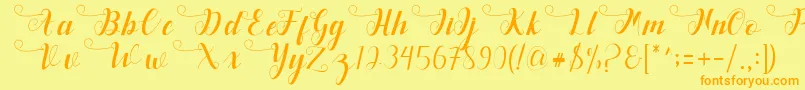 Deliya Font – Orange Fonts on Yellow Background