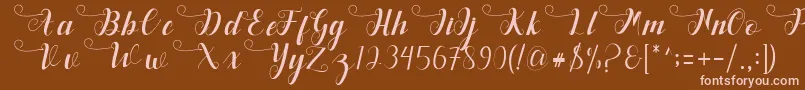 Deliya Font – Pink Fonts on Brown Background