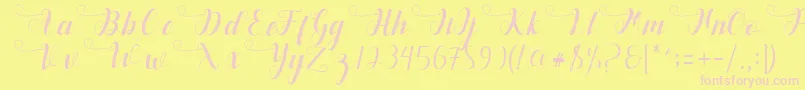 Deliya Font – Pink Fonts on Yellow Background