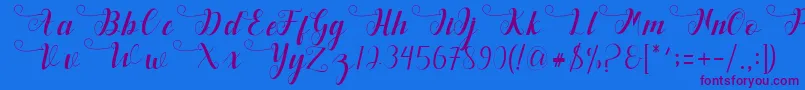 Deliya Font – Purple Fonts on Blue Background