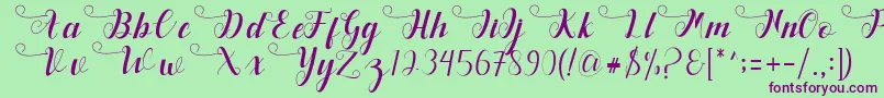 Deliya Font – Purple Fonts on Green Background