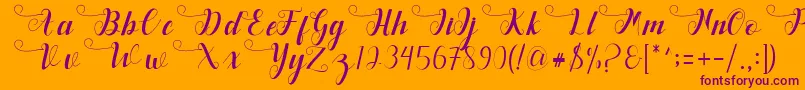 Deliya Font – Purple Fonts on Orange Background