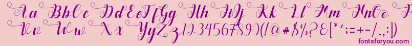 Deliya Font – Purple Fonts on Pink Background