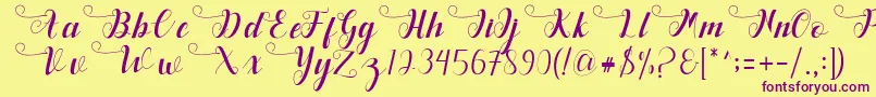 Deliya Font – Purple Fonts on Yellow Background