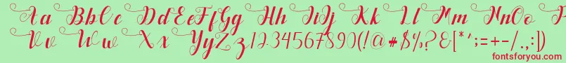 Deliya Font – Red Fonts on Green Background