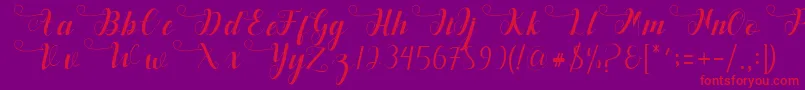 Deliya-Schriftart – Rote Schriften auf violettem Hintergrund