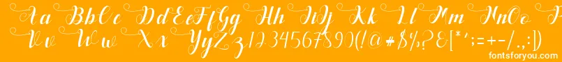 Deliya-Schriftart – Weiße Schriften auf orangefarbenem Hintergrund