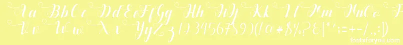 Deliya Font – White Fonts on Yellow Background