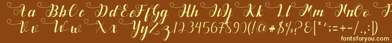 Deliya Font – Yellow Fonts on Brown Background