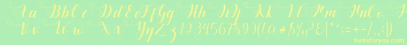 Deliya Font – Yellow Fonts on Green Background