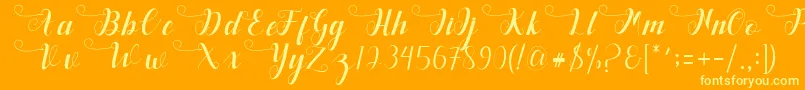 Deliya-Schriftart – Gelbe Schriften auf orangefarbenem Hintergrund