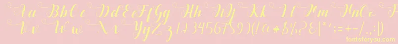 Deliya Font – Yellow Fonts on Pink Background