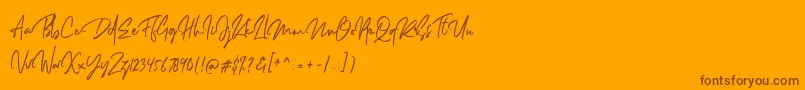 Dellamonde Font – Brown Fonts on Orange Background