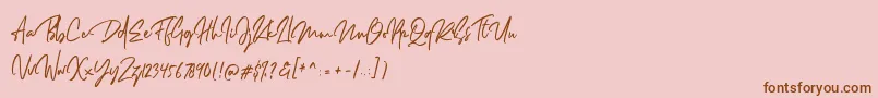 Шрифт Dellamonde – коричневые шрифты на розовом фоне