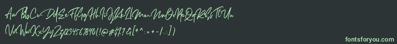 Dellamonde Font – Green Fonts on Black Background