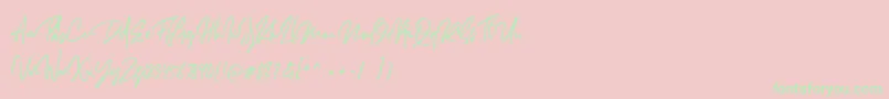 Dellamonde Font – Green Fonts on Pink Background