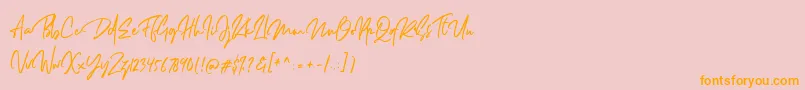 Dellamonde Font – Orange Fonts on Pink Background