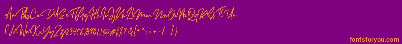 Dellamonde Font – Orange Fonts on Purple Background