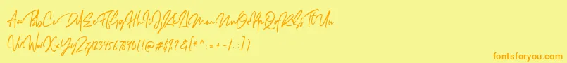Шрифт Dellamonde – оранжевые шрифты на жёлтом фоне