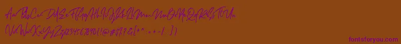 Dellamonde Font – Purple Fonts on Brown Background