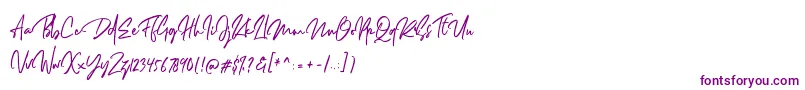 フォントDellamonde – 白い背景に紫のフォント
