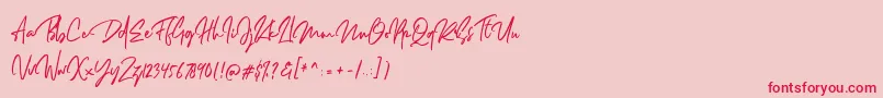 Dellamonde-Schriftart – Rote Schriften auf rosa Hintergrund