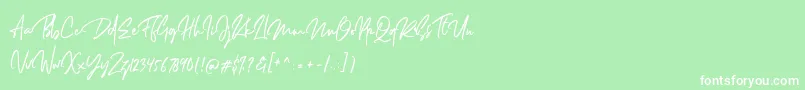 フォントDellamonde – 緑の背景に白い文字
