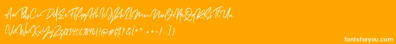 Шрифт Dellamonde – белые шрифты на оранжевом фоне