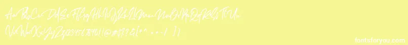 フォントDellamonde – 黄色い背景に白い文字