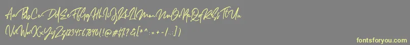 Dellamonde Font – Yellow Fonts on Gray Background