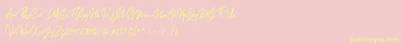 Шрифт Dellamonde – жёлтые шрифты на розовом фоне